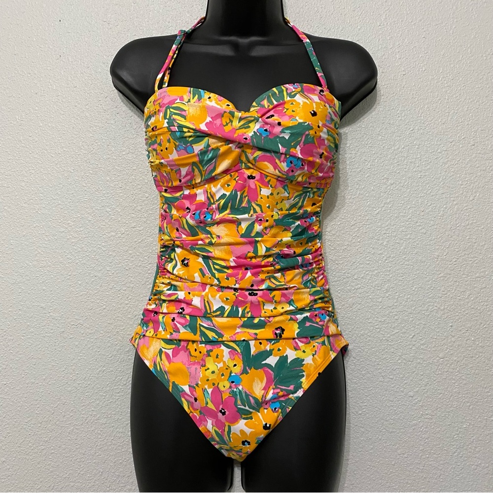 Anne Cole Twist Front Floral Swimsuit